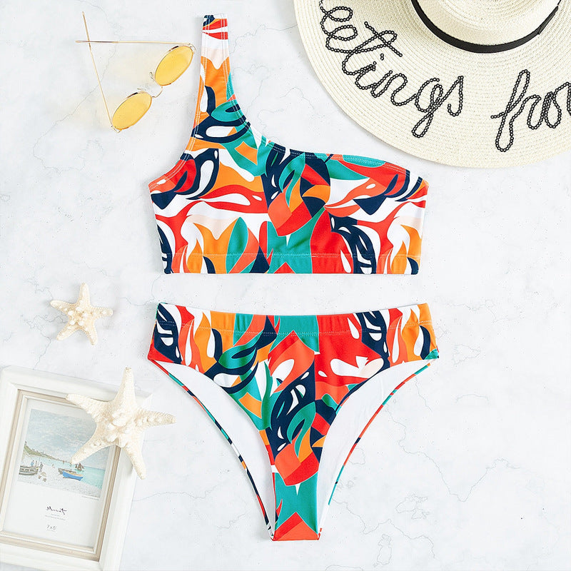 Women's Asymmetrical Floral Bikini