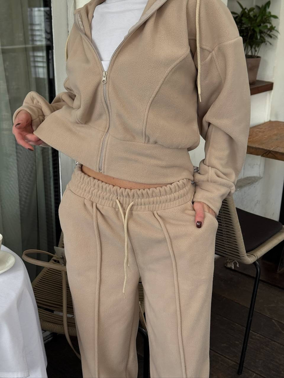Women's Comfortable Fleece Hoodie and Lounge Pants Set