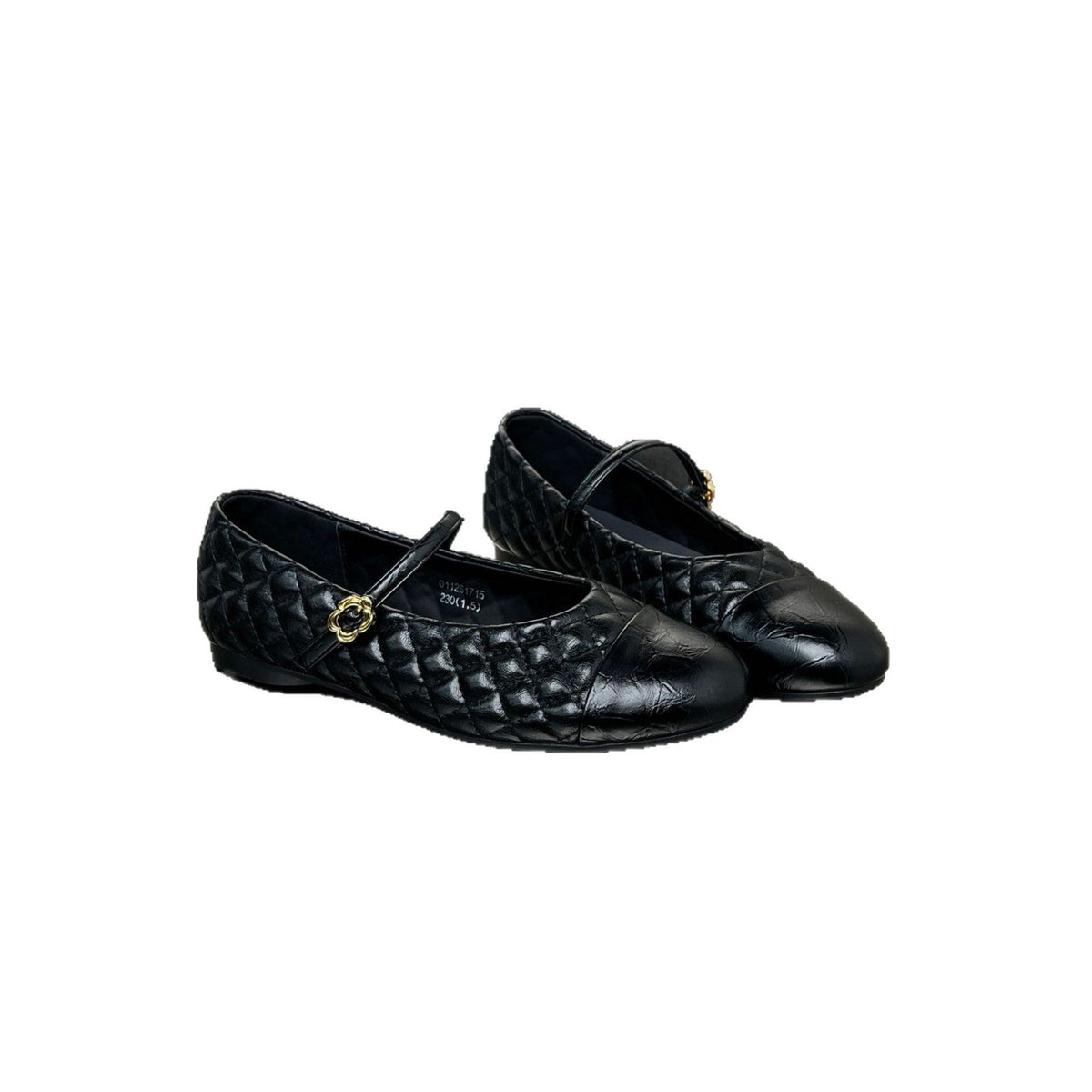 Women's Ballet Flats with Elegant Quilting and Decorative Strap