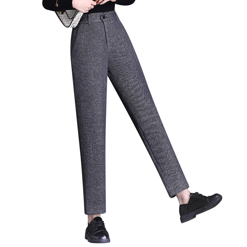 Women's Elegant High-Waist Fabric Pants