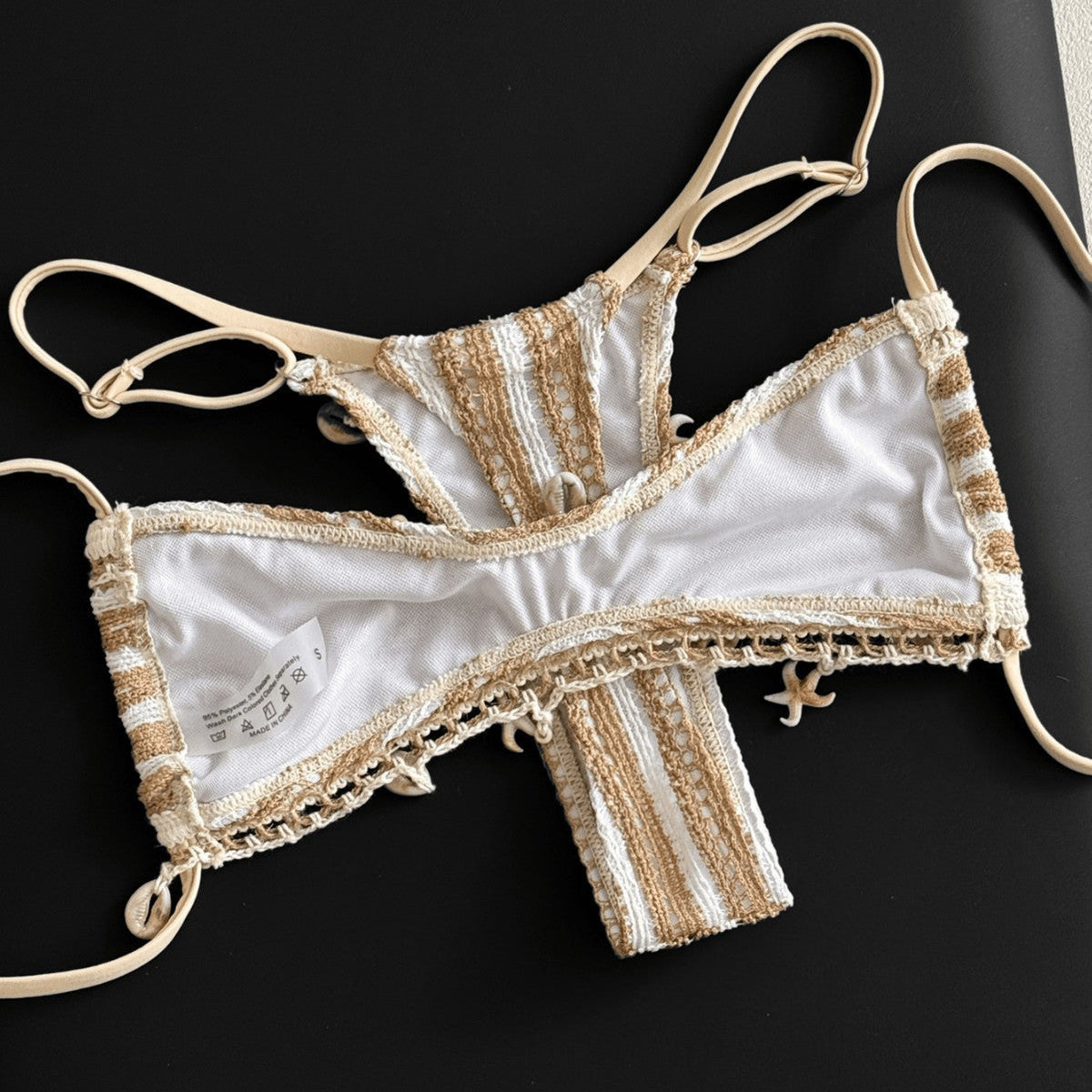 Women's Bandeau Bikini with Unique Embellishments