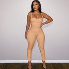 Women's Slim-Fit Long-Sleeve Jumpsuit