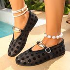 Women's Ballet Flats with Elegant Bow and Breathable Upper