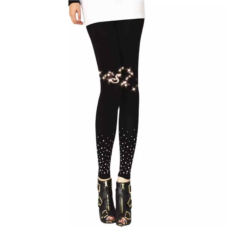 Women's High-Quality Leggings with Sparkling Appliqués