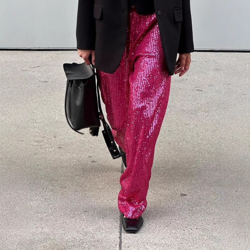 Women's Glitter Palazzo Pants