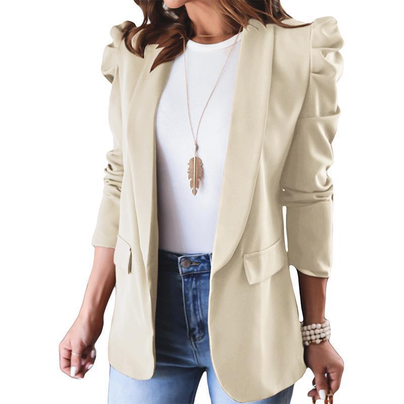 Women's Blazer with Puff Sleeve Design