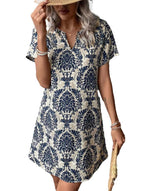 Women's Casual Floral V-Neck Dress