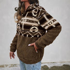 Women's Fleece Sweater with Aztec Pattern