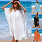 Women's Airy Beach Kimono with Modern Button Details