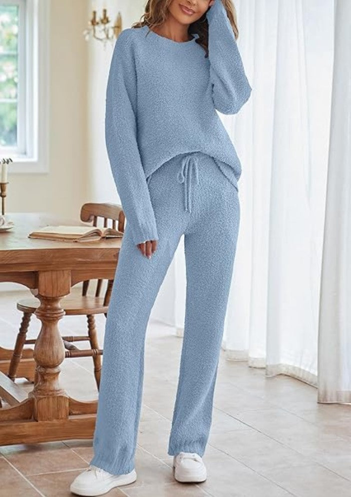 Women's Cozy Lounge Set with Oversized Sweater and Drawstring Pants