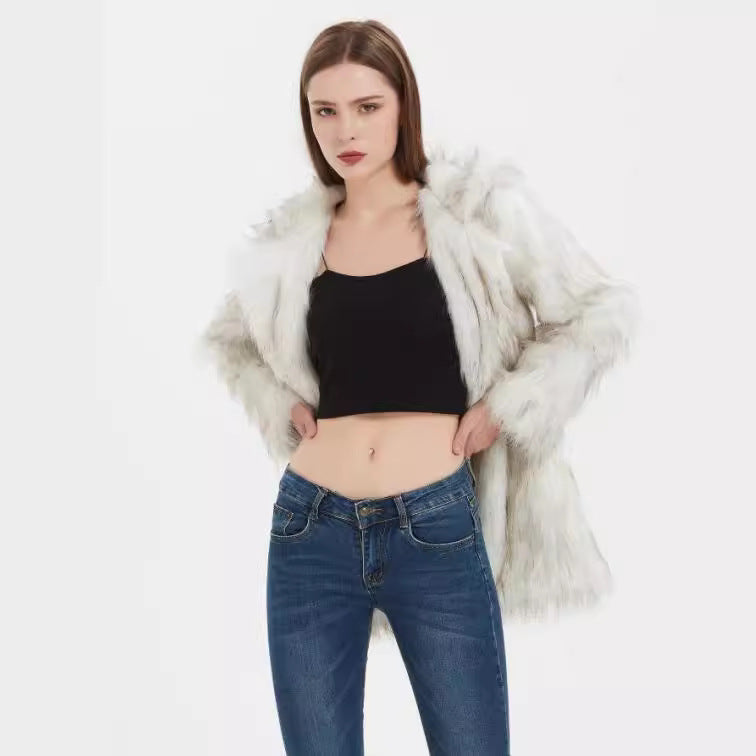 Women's Cool and Casual Faux Fur Jacket