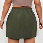 Women's Mini Skirt with Practical Pockets and Adjustable Waistband