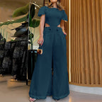 Elegant Wide-Leg Jumpsuit with Cut-Out Design