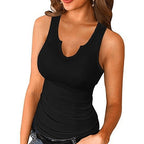 Women's Sleeveless V-Neck Top with Form-Fitting Cut