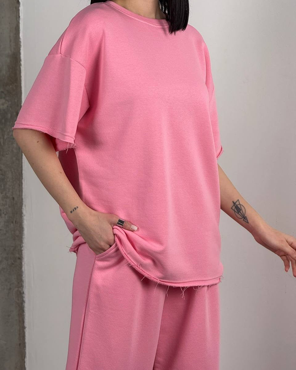 Cotton Set with Wide-Cut Top and Comfortable Pants