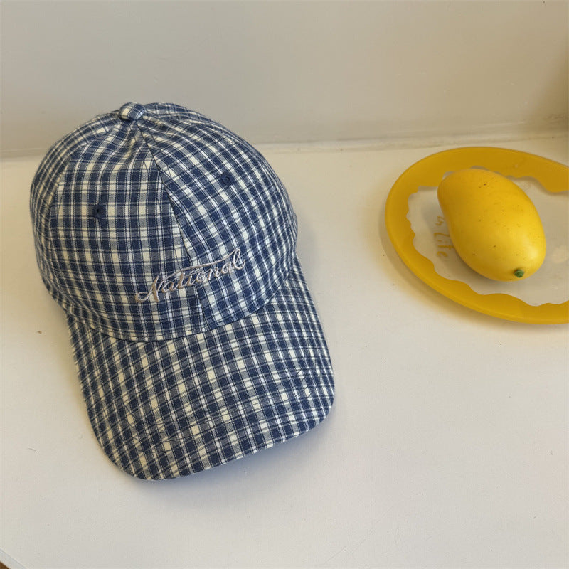 Men's Checkered Cotton Baseball Cap