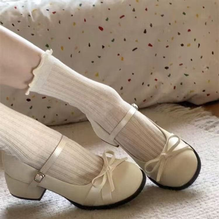 Women's Ballet Flats with Decorative Bow and Stable Sole