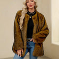 Women's Luxury Wide-Cut Faux Fur Cape