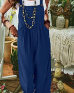 Women's Casual Wide-Leg Jumpsuit with Pockets