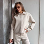 Women's Elegant Minimalist Zip Jacket
