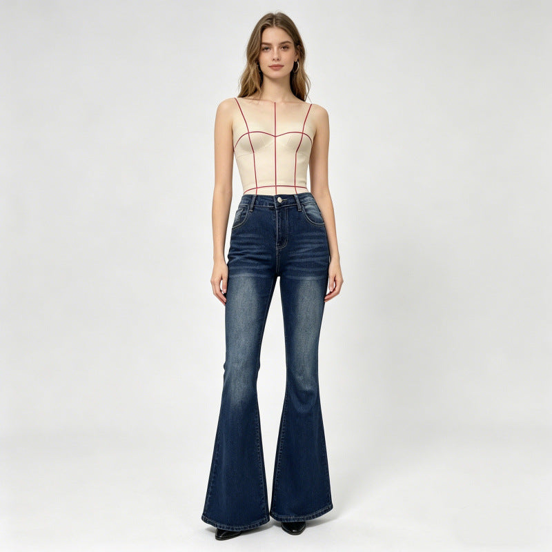 Women's Bootcut Jeans with Decorative Embroidery