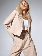 Women's Two-Piece Set with Cropped Blazer