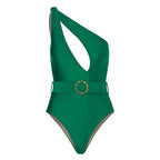 Women's Swimwear Set with Draping and Belt