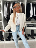 Elegant Quilted Jacket with Voluminous Sleeves