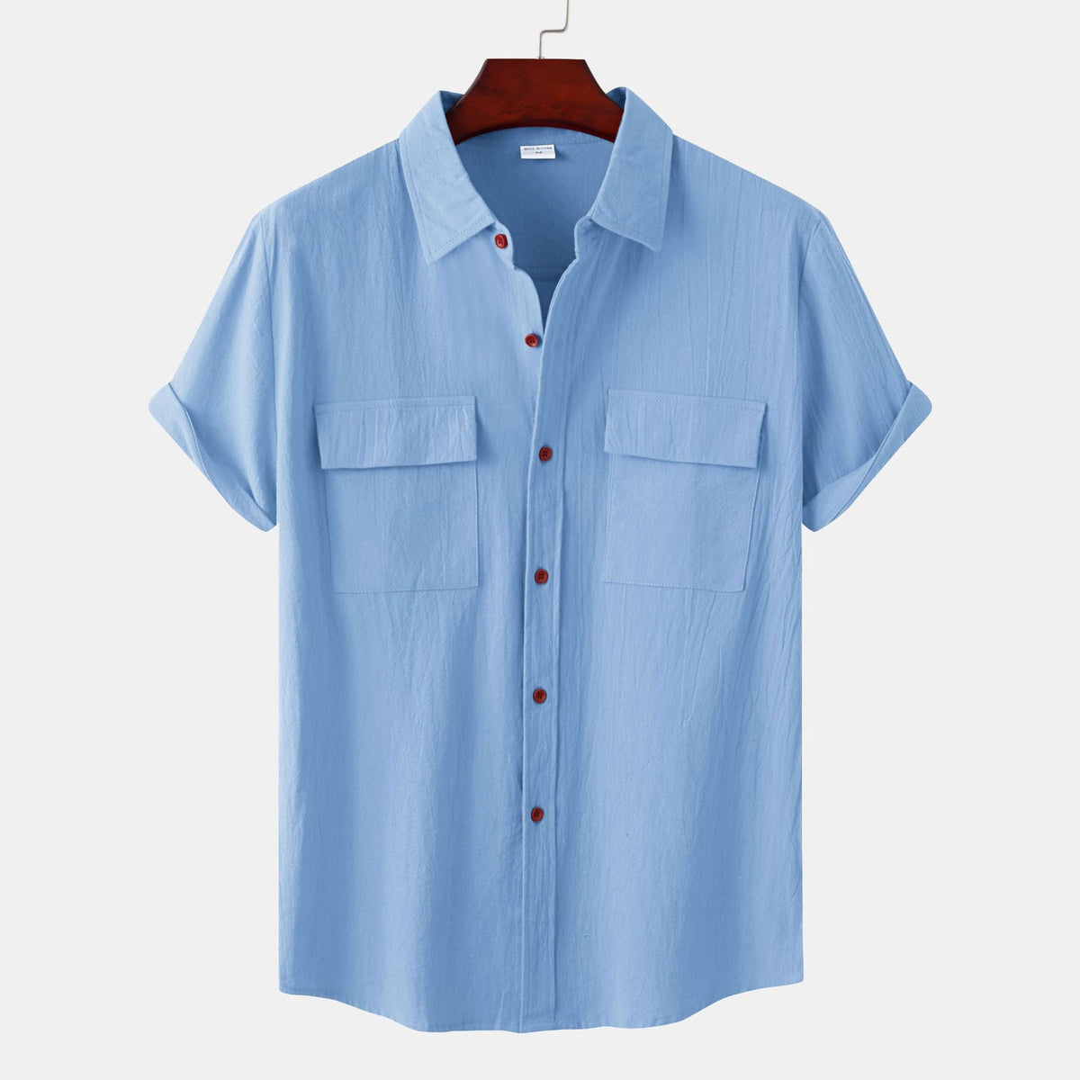 Women's Short-Sleeve Shirt with Practical Chest Pockets and Casual Structure