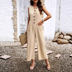 Elegant Jumpsuit with Button Details and Pockets