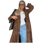 Women's Fashionable Suede Trench Coat