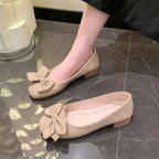 Women's Ballet Flats with Elegant Bow Detail