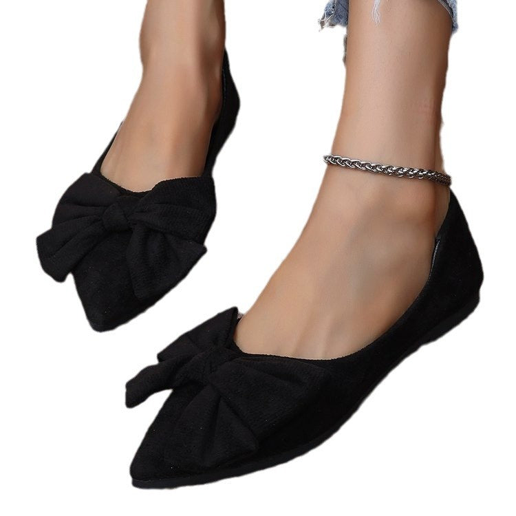 Women's Ballet Flats with Decorative Bow Detail