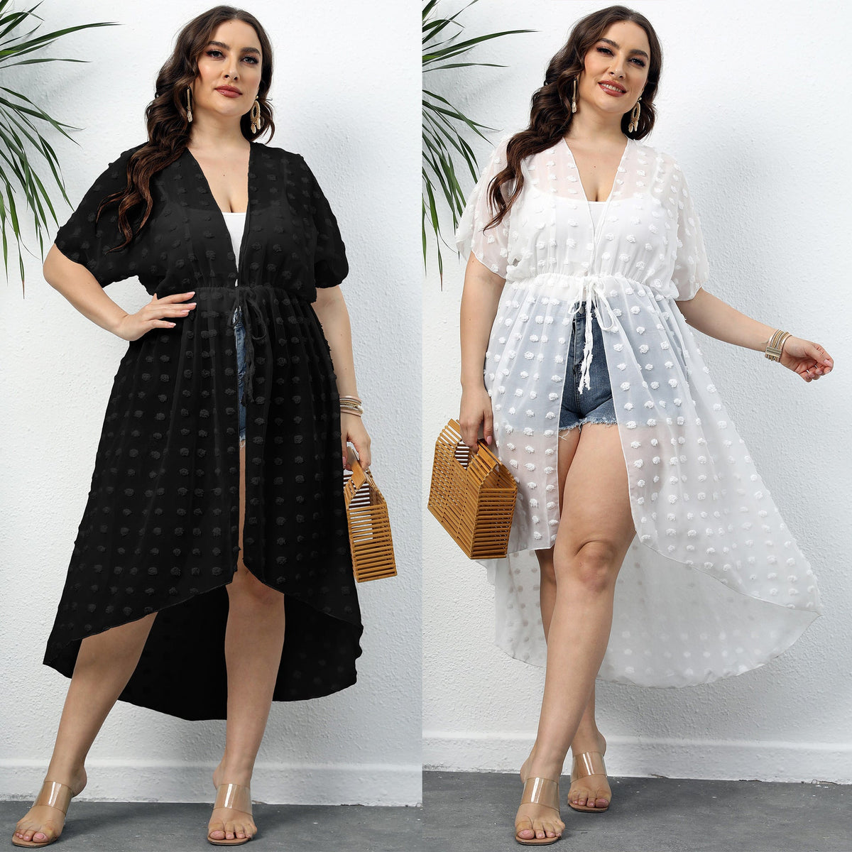 Women's Elegant Beach Cover-Up with Transparent Structure