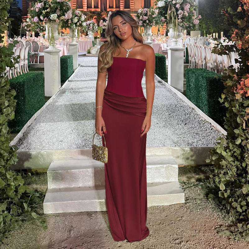 Women's Elegant Cocktail Maxi Dress with Off-Shoulder Design