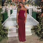Women's Elegant Cocktail Maxi Dress with Off-Shoulder Design