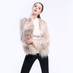 Women's Cozy Faux Fur Open-Front Long-Sleeve Coat