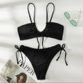 Women's Bandeau Bikini with Double Straps and Ties