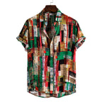 Women's Short-Sleeve Shirt with Creative Brushstroke Design