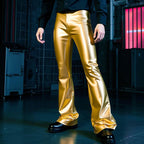 Women's Shiny Bootcut Pants in High-Quality Stretch Material