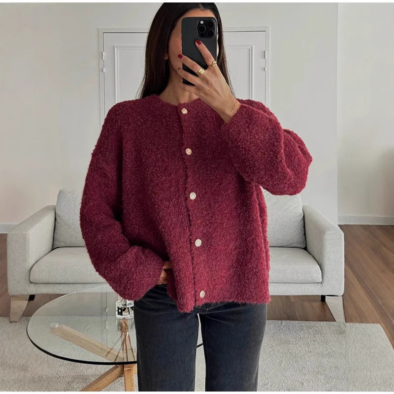 Women's Fluffy Bouclé Pullover