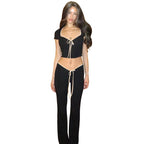 Casual Two-Piece Set with Drawstring