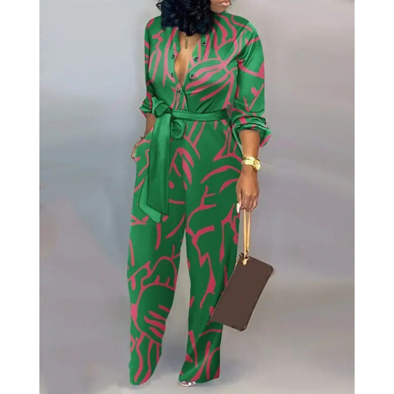 Women's Denim Jumpsuit with Fashionable Patchwork Design and Practical Pockets