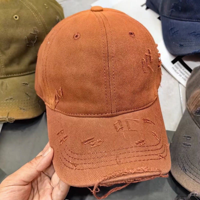 Men's Distressed Denim Baseball Cap