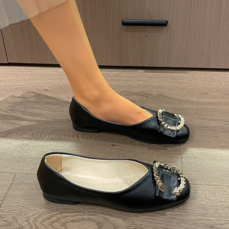 Women's Ballet Flats with Decorative Embellishments