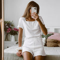 Women's Comfortable Ribbed Short-Sleeve Set