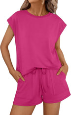 Women's Casual Two-Piece Set with Pockets and Loose Fit