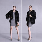 Women's Elegant Faux Fur Cape with Wide Open Cut