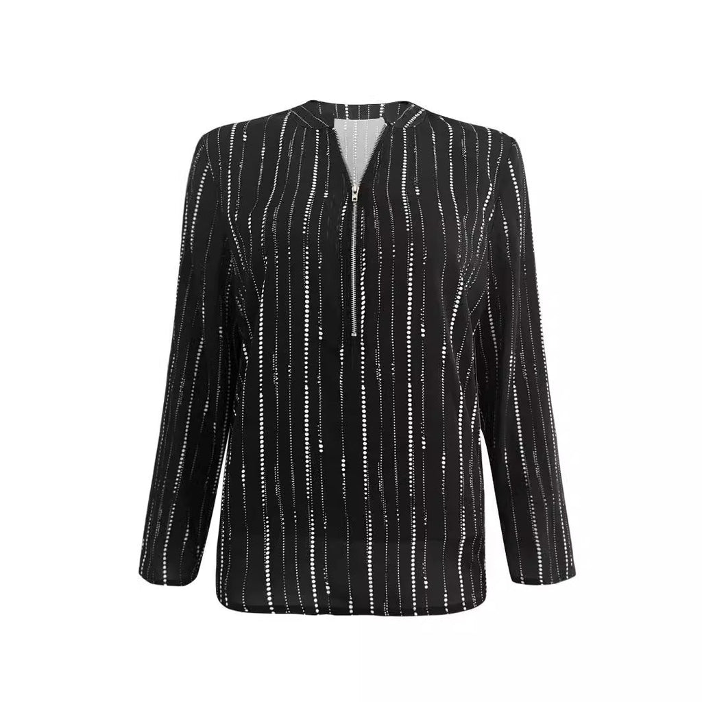 Women's Casual Blouse with Stylish Stripe Pattern