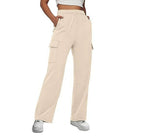 Women's Wide-Leg Cargo Pants with Side Pockets
